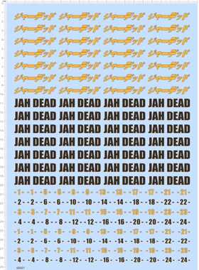 68601整版胶JAH DEAD阿拉伯数字编号塑料玩具水贴纸纸模型水贴纸