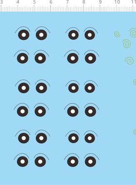 75947 手办水贴蜡笔小新 眼睛 圈圈 娃娃定制打印2311