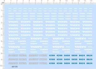 68108整版胶无比例HIGHWAY PATROL VOLVO比例模型车剪纸水贴纸