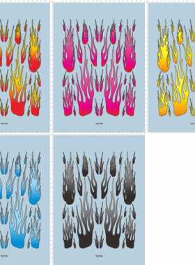 20279-A40921 烈火火焰 1:10 1:12 遥控车壳水贴纸不干胶 现货