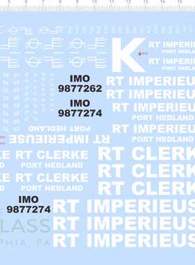 68558整版胶SEA GLASS RT CLERKE PORT HEDLAND水贴32M拖轮船1/50