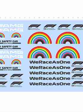 79970彩虹we race as one safety car模型水贴FIA MAG安全车2404