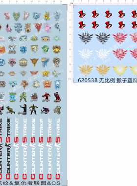 62053猴子T恤哥特花纹纹身骷髅头魔法帽死神复仇者联盟CS鼠标水贴