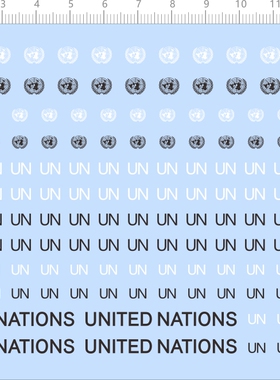 66399整版胶 联合国国旗 UN 模型水贴纸打印