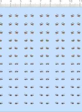 66906整版胶1/12手办GK树脂比例模型人偶眼睛水贴纸定做订做定制