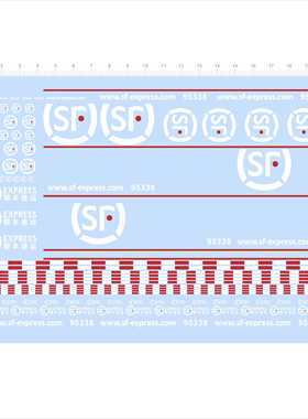 81722无比例顺丰速运快递车模型水贴危险警告条可撕膜不干胶现货