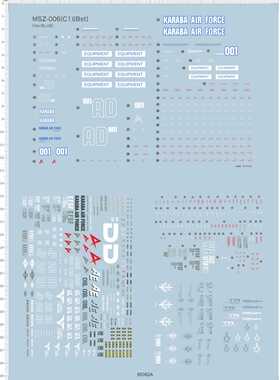 65362A HG MSZ-006 C1 C3 Z-PLUS RX-78-2 卡通敢达GD水贴纸2