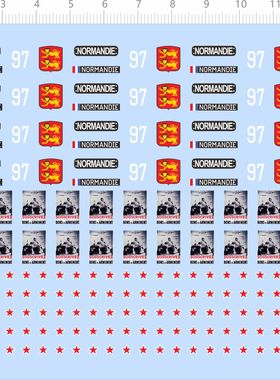 80445整版胶 1/72 苏联五星 FCM 2C tank模型水贴 现货