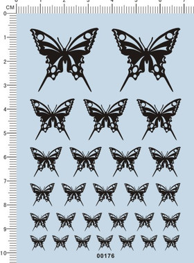 00176-A5515  -蝴蝶 模型车水贴纸