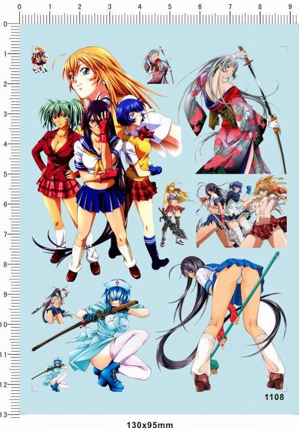 1108  一骑当千 1:24 1:28 痛车模型去底水贴纸