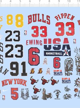 71712整版胶 RODMAN 91号 EWING 6号 MPLA 8号 KIDD5号篮球队现货