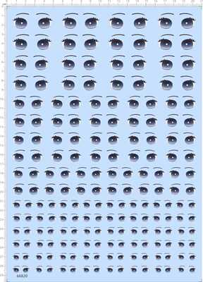 66820整版胶1/10眼睛小女孩盲盒molly比例模型人偶眼睛水贴纸定做