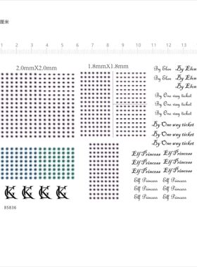 85836眼球瞳孔眼睛GK英文符号模型水贴可撕膜不干胶独立胶位现货