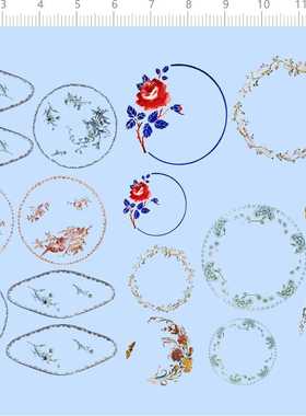 73883餐具水贴 茶杯 咖啡杯 碗碟 水转印  花纹