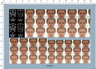 63805-A4115 整版胶 三浦凉介 头像表情眼睛 模型水贴纸 现货