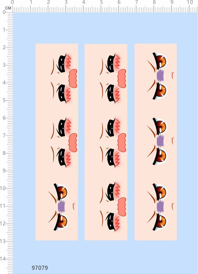 97079整版胶cg物语笑脸苦练生气表情娃娃手办公仔粘土人偶腮红A6