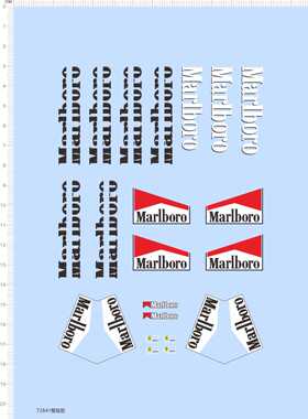 72841整版胶  1/18 marlboro f1万宝路一级方程式 水贴纸