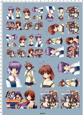 90316 CLANNAD 痛车去底水贴 A4纸