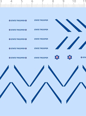 75549 1/64 STATE TROOPER 车身蓝色条纹拉花模型车欧洲车牌现货