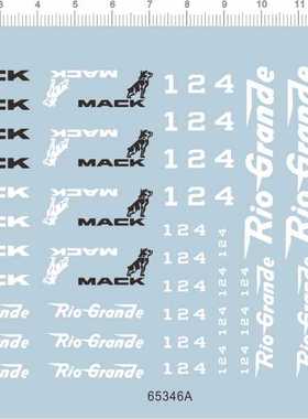 65346A mack rio grande 124 老虎狗八哥1/24火车卡车剪纸水贴纸1
