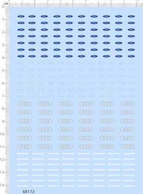 68172整版胶无比例奥迪福特适用于比例模型车剪纸水贴纸定做订做