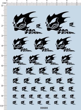 00600-A3010 -No Fearx 模型车水贴纸