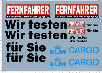 64478 1/24 Italeri Revell cargo klm wir testen 卡车水贴现货