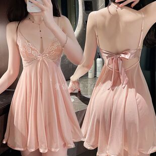 美背收腰性感睡裙女纯欲风透明吊带睡衣柔软 亲肤新款 一折专区