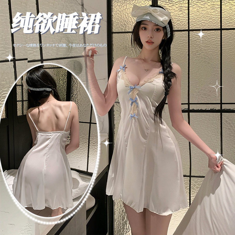 性感吊带蝴蝶睡裙纯欲显瘦蕾丝