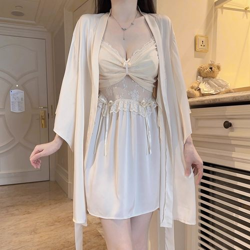 性感纯欲风吊带睡裙套装