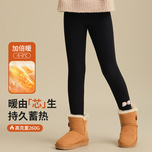 精典泰迪秋冬款女童加绒打底裤弹力舒适儿童内搭一体绒裤子