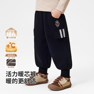 精典泰迪2025年秋冬加绒儿童裤子加厚保暖男童裤子儿童休闲裤卫裤