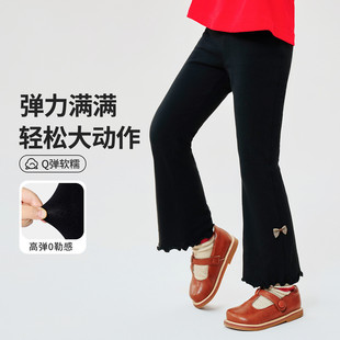 精典泰迪春秋季新款女童打底裤弹力舒适喇叭裤女童长裤儿童裤子