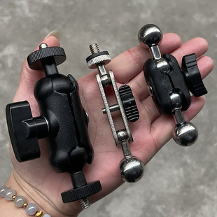 17mm球头转1 4内外手机支架替换云台万向轮转接头豌豆荚连接配件