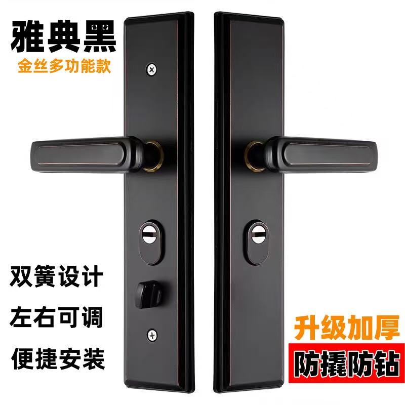 不锈钢防盗门把手双簧左右可调图片