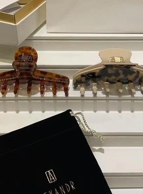 大牌高版发夹法国压力山钟楚曦明星同款醋酸抓夹发卡后脑勺鲨鱼夹