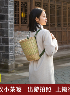 农村手工竹编背篼背篓竹背筐夹背儿童成人家用收纳筐采茶篓花篓