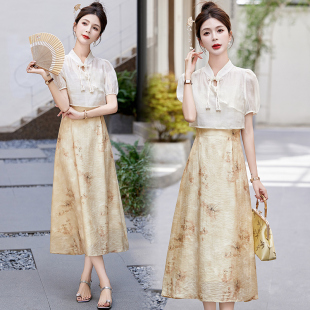 P130 2025夏季 5831 盘扣两件套裙子印花RF2C290 K198 新中式