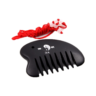 泗玥泗滨砭石梳子 3A5A按摩刮痧泗滨砭石 小刮痧梳 玄黄砭石挂件