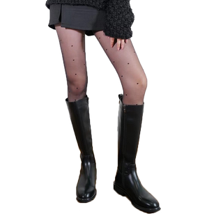 春秋白色波点爱心双层假透肉丝袜秋冬加绒打底袜光腿神器女连裤袜