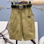 新款 休闲裤 牛仔棉灯笼短裤 高腰百搭薄款 女宽松显瘦五分裤 2025夏季