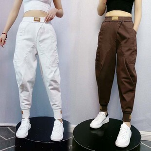 水洗牛仔裤女2022春秋季新款休闲大哈伦裤宽松显瘦萝卜裤百搭跨裤