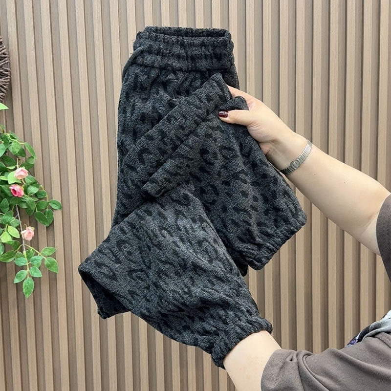 加绒加厚灰色豹纹休闲裤女冬季新款高腰显瘦哈伦裤洋气百搭运动裤,女装/女士精品,休闲裤,淘宝优惠券,粉丝福利购,淘宝优惠卷