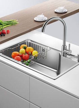 欧琳水槽大单槽厨房家用洗菜盆 304不锈钢水槽洗碗槽洗菜池台下盆