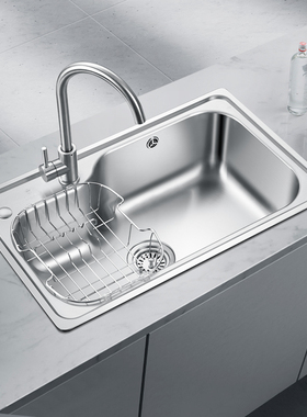 欧琳水槽单槽套餐 304不锈钢水槽套餐  厨房洗菜盆单槽 OLWG73450