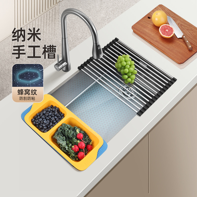 欧琳304不锈钢手工纳米水槽单槽