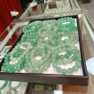 天然独龙玉冰飘花珠子单颗12mm