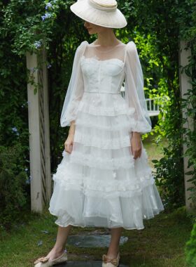 脸儿艺法式浪漫轻婚纱连衣裙