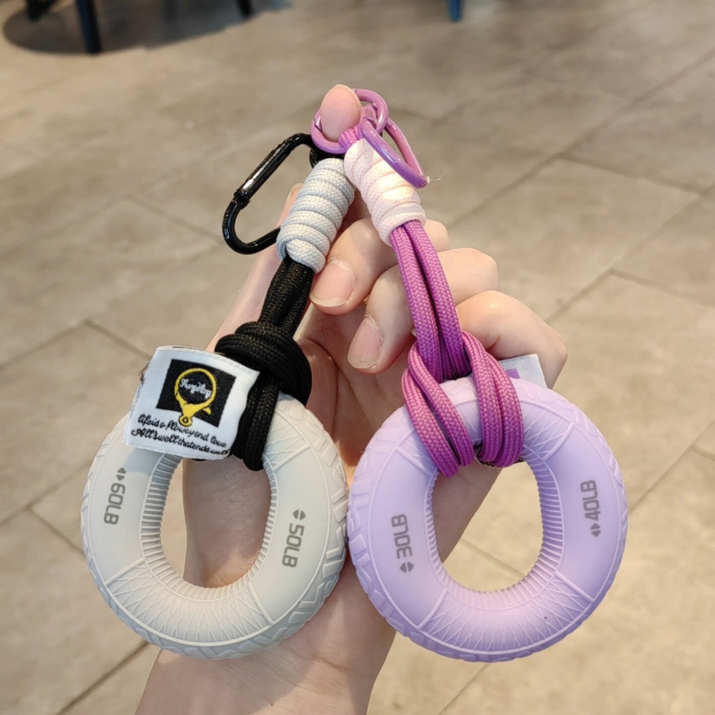 硅胶握力圈钥匙扣解压挂件简约diy训练五指力量康复握力器小挂件