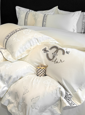 A类母婴级120支贡缎提花四件套全棉被套床笠款纯棉高级感裸睡床品